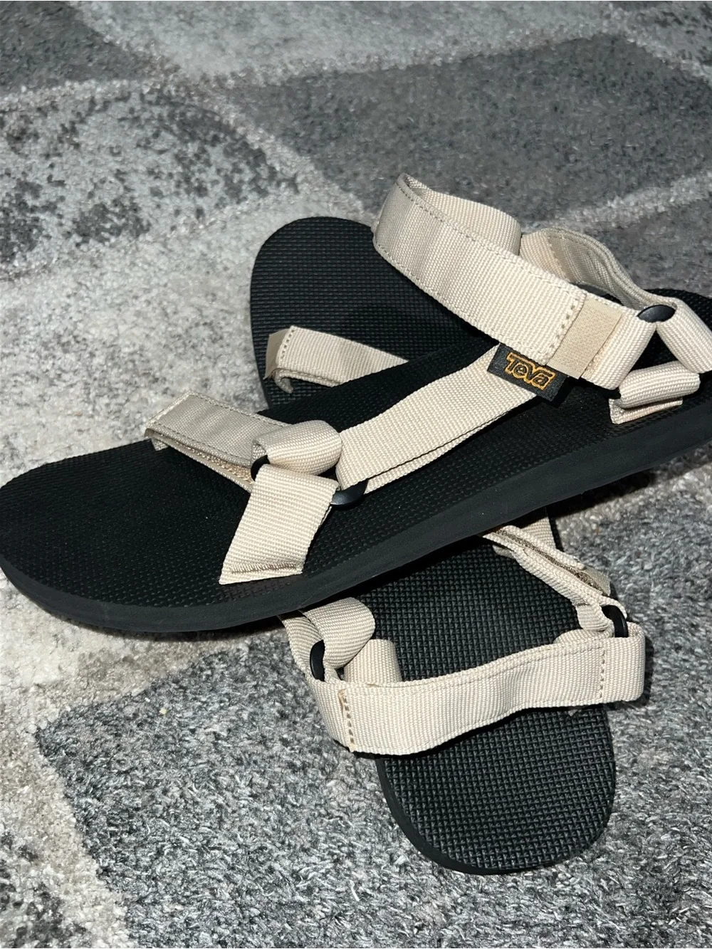 Teva Mens Original Universal Beige Black Men Casual Strap Sandal